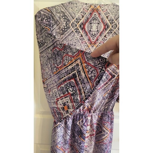 Eight Sixty Womens Bell Sleeve Cream Multicolor Lined Dress Multi Pattern Size M - Picture 10 of 12